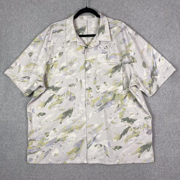 Lululemon XXL Airing Easy Camp Collar Shirt Variegated Bloom Finch Yellow Multi - Picture 1 of 5